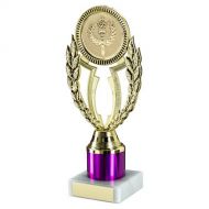 Gold-Purple Plastic Wreath Holder On Marble Trophy - 7.75in : New 2022