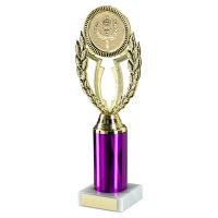 Gold-Purple Plastic Wreath Holder On Marble Trophy - 9.75in : New 2022