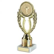 Gold Plastic Wreath Holder On Marble Trophy - 7.75in : New 2022