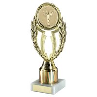 Gold Plastic Wreath Holder On Marble Trophy - 7.75in : New 2022