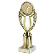 Gold Plastic Wreath Holder On Marble Trophy - 8.75in : New 2022