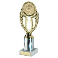 Gold-Silver Plastic Wreath Holder On Marble Trophy - 8.75in : New 2022