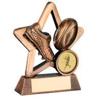 Bronze/Gold Resin Rugby Mini Star Trophy 4.25in