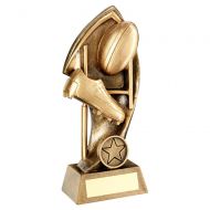 Bronze Gold Rugby With Twisted Backdrop Trophy 6.25in : New 2019