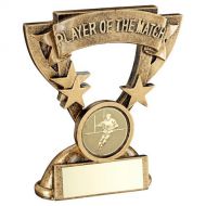Bronze-Gold Player Of The Match Mini Cup With Rugby Insert And Plate - 3.75in : New 2022