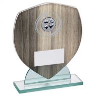 Wood Effect Glass Shield With Cards Insert And Plate - 5.25in : New 2022