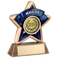 Mini Star House Trophy Bronze/Gold/Blue 3.75in