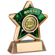Mini Star House Trophy Bronze/Gold/Green 3.75in