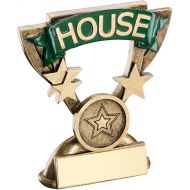 Bronze/Gold School House Mini Cup Trophy - Green 3.75in