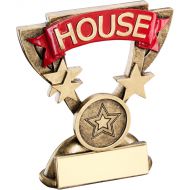 Bronze/Gold School House Mini Cup Trophy - Red 3.75in