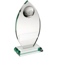 Jade Glass Plaque With Half Pool Ball Trophy Award - 5.75in : New 2018