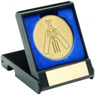 Black Plastic Box Cricket Trophy Gold 3.5in