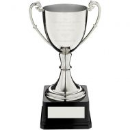 Nickel Plated Cup On Heavyweight Base Trophy - 9.75in