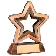 Bronze/Gold Resin Generic Mini Star Trophy 3.75in