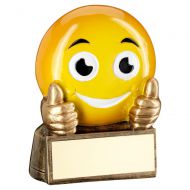 Bronze Yellow Thumbs Up Emoji Figure Trophy 2.75in : New 2019