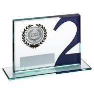Jade Glass Plaque With Number And Plate - Silver 2nd 3.25 X 4in : New 2022