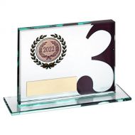 Jade Glass Plaque With Number And Plate - Bronze 3rd 3.25 X 4in : New 2022