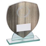 Wood Effect Glass Shield And Mirror Detail With Plate - 5.5in : New 2022