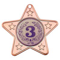 Star Shaped Medal 5 Mini Stars Bronze 2in