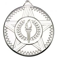 Striped Star Medal Silver 2in