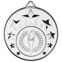 Multi Star Medal - Silver 2in : New 2018