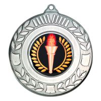 Wreath Medal 2in Antique Silver