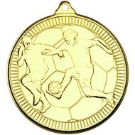 Football Multi Line Medal Gold 2in