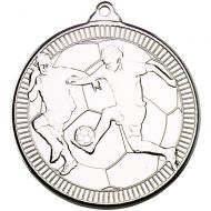 Football Multi Line Medal Silver 2in