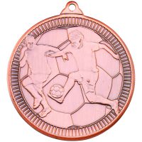 Football Multi Line Medal Bronze 2in