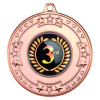 Tri Star Medal 2in Bronze
