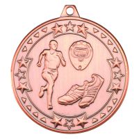 Running Tri Star Medal Bronze 2in