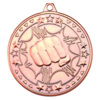 Martial Arts Tri Star Medal Bronze 2in