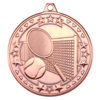 Tennis Tri Star Medal Bronze 2in