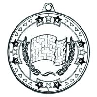 Motor Sport Tri Star Medal Silver 2in