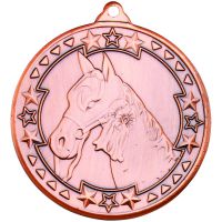 Horse Tri Star Medal Bronze 2in