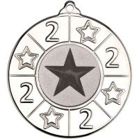 Clearance 4 Star Medal - 2nd Place Silver 2in