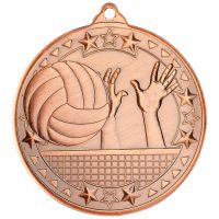 Volleyball Tri Star Medal Bronze 2in : New 2019