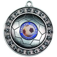 Football Medal Antique Silver 2.75in