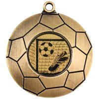 Domed Football Medal Antique Gold 2in