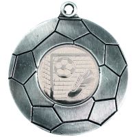 Domed Football Medal Antique Silver 2in