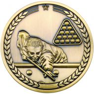 Pool/Snooker Medallion Antique Gold 2.75in