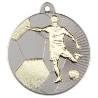 Football Two Colour Medal - Matt Silver/Gold 2in
