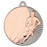 Rugby Two Colour Medal - Matt Silver/Bronze 2in
