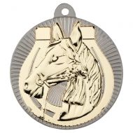 Horse Two Colour Medal - Matt Silver/Gold 2in