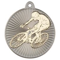 Cycling Two Colour Medal - Matt Silver/Gold 2in