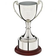 Nickel Plated Cup On Round Plinth Band - 12.5in