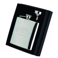 6oz Stainless Steel Hip Flask Captive Top 4.25in