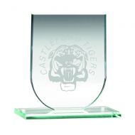 Jade Glass Shield Plaque (6mm Thick) 4.25in